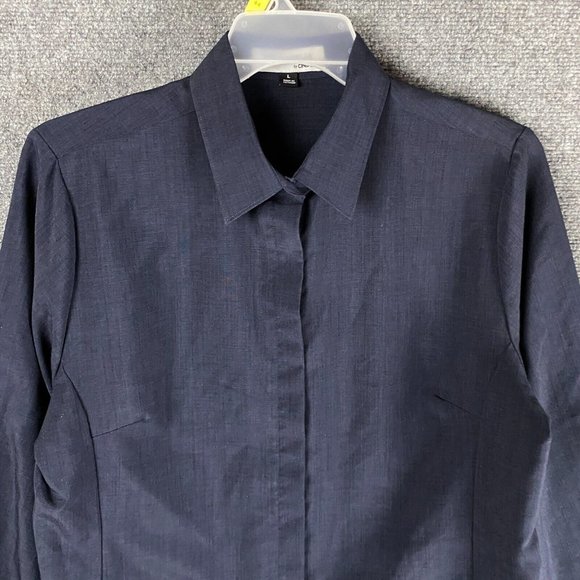 Doc & Amelia by Cintas Button Up Top Large Women's Blue 100% Polyester L - Picture 2 of 11